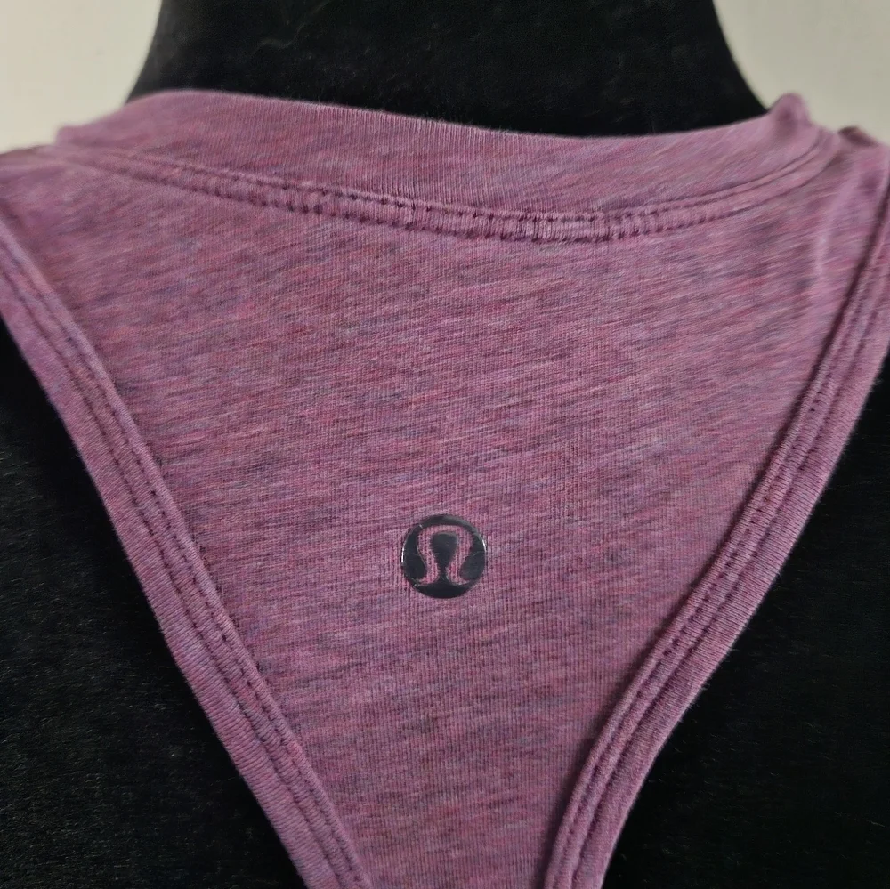 Lululemon Womens Heathered Plum Purple Yogi Racer Back Soft Workout Tank M